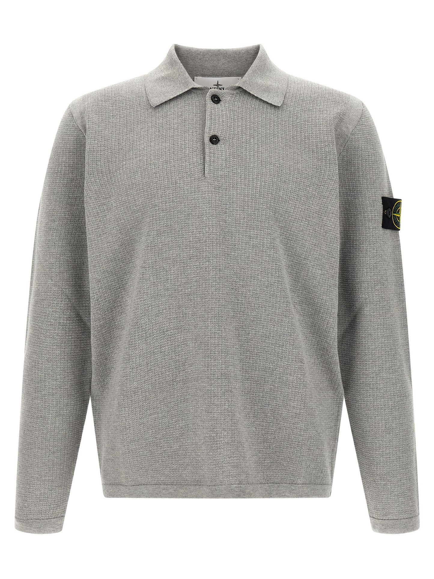 Stone Island Gray Cotton Polo Shirt