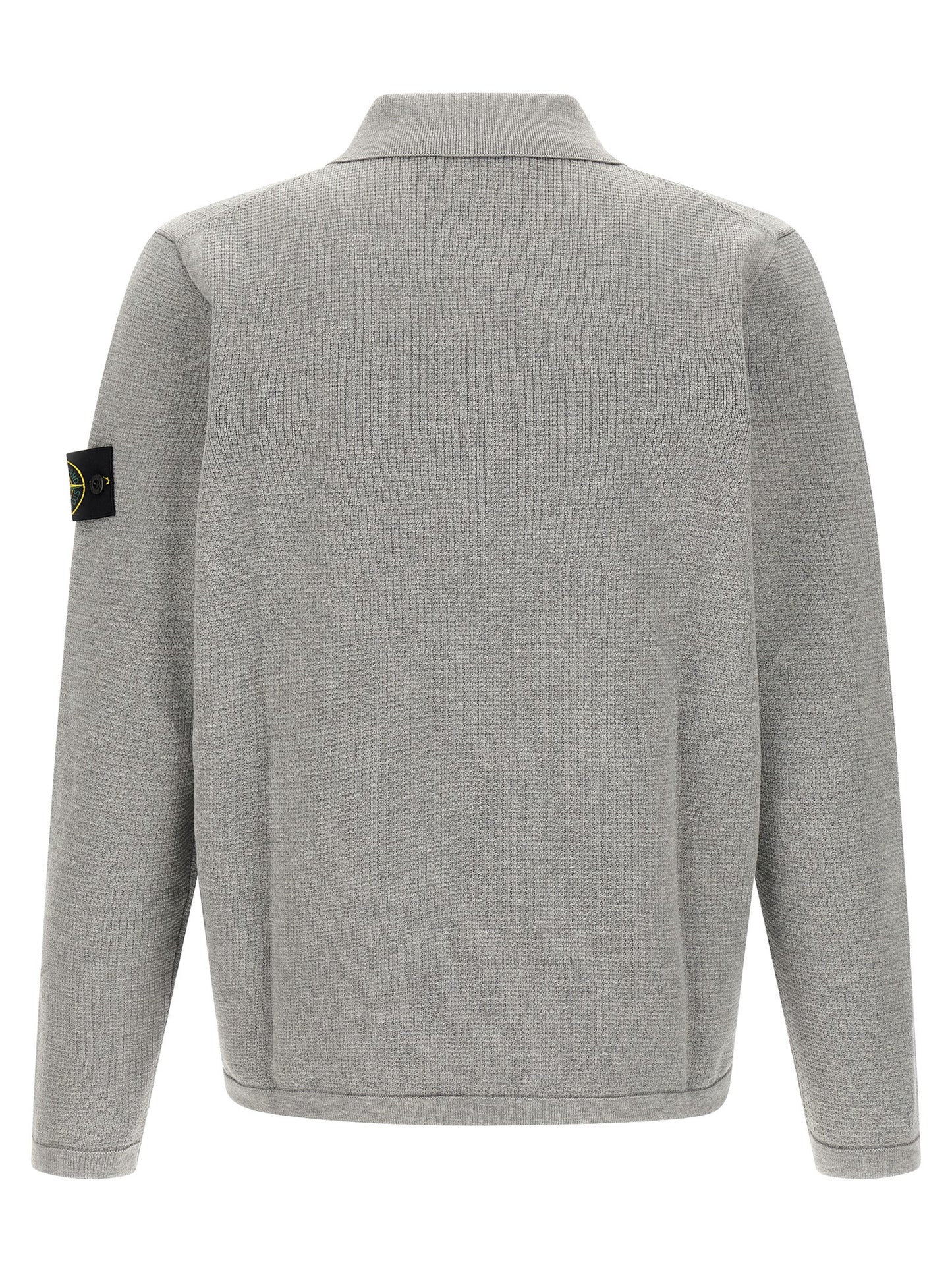 Stone Island Gray Cotton Polo Shirt