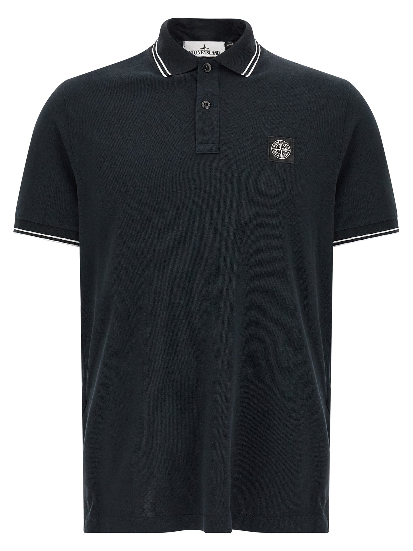 Stone Island Blue Cotton Polo Shirt