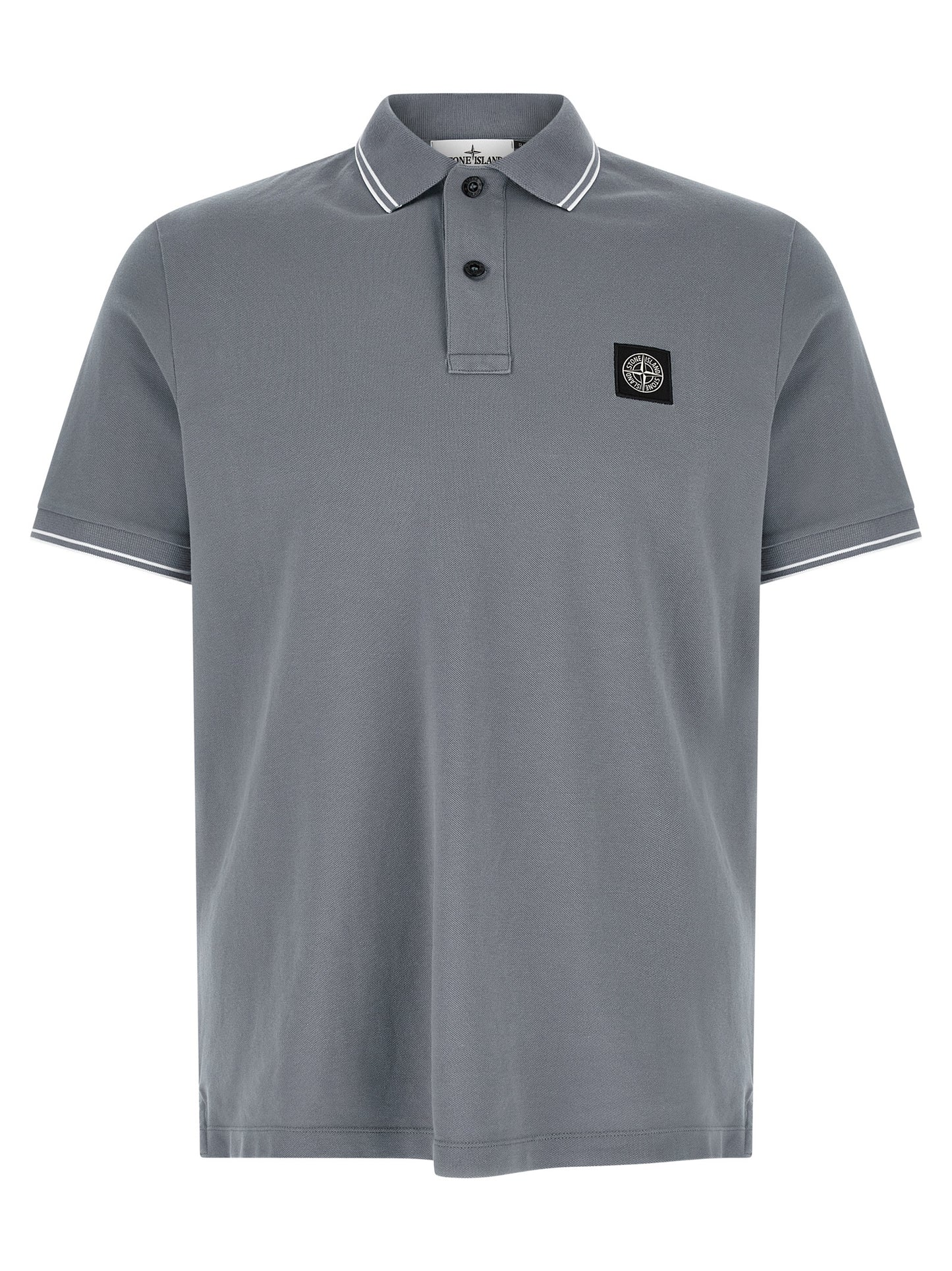 Stone Island Blue Cotton Polo Shirt