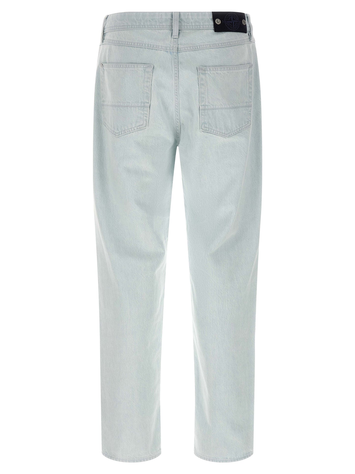 Stone Island Blue Cotton Straight-Leg Jeans