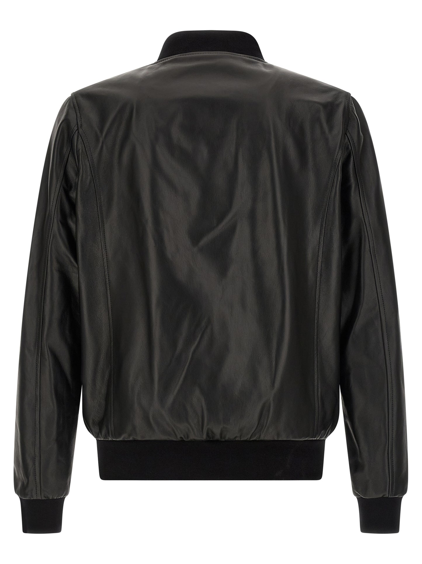 Philipp Plein Black Lambskin Leather Jacket
