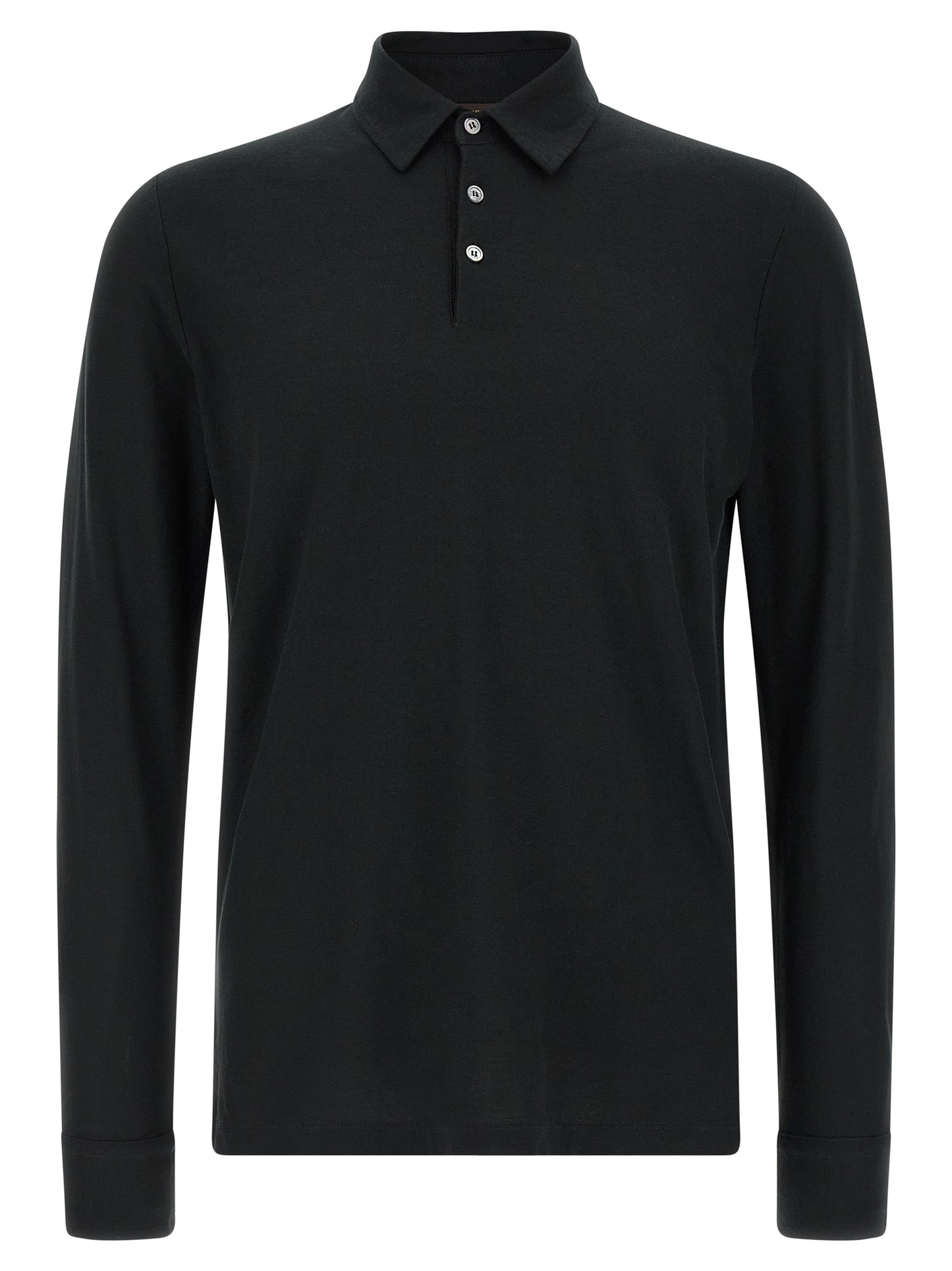 ZANONE Black Cotton Polo Shirt