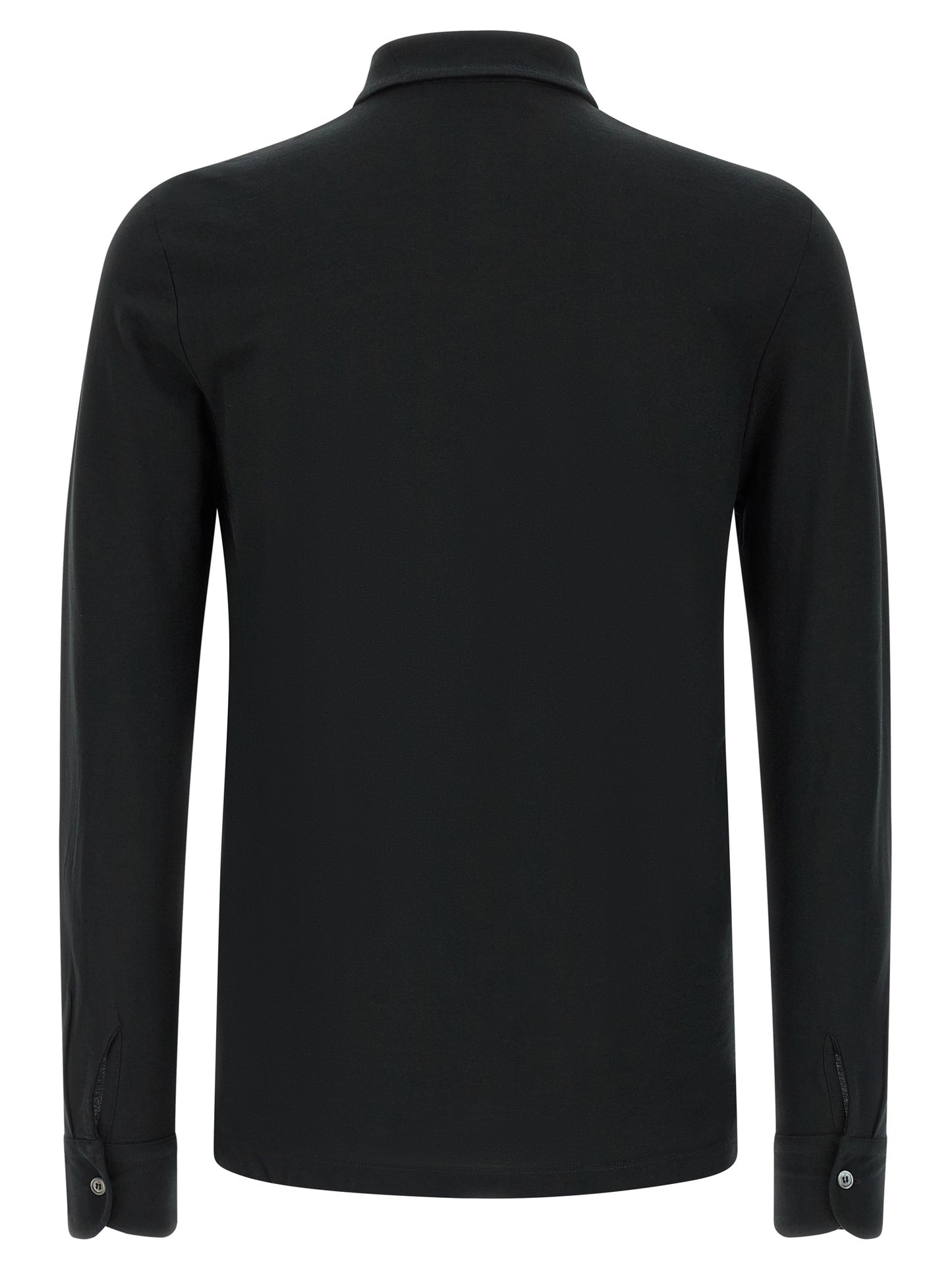 ZANONE Black Cotton Polo Shirt