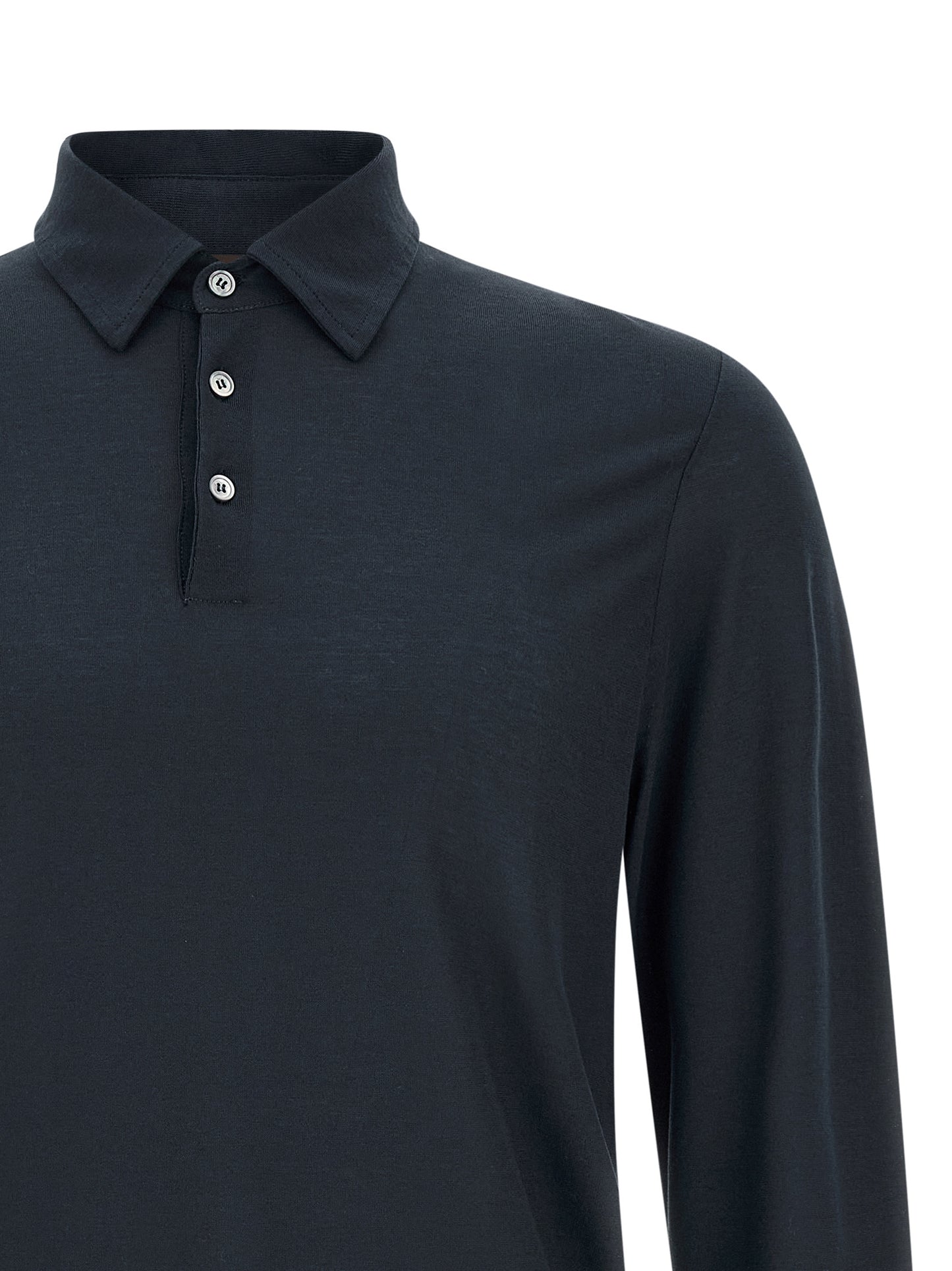 ZANONE Blue Cotton Polo Shirt