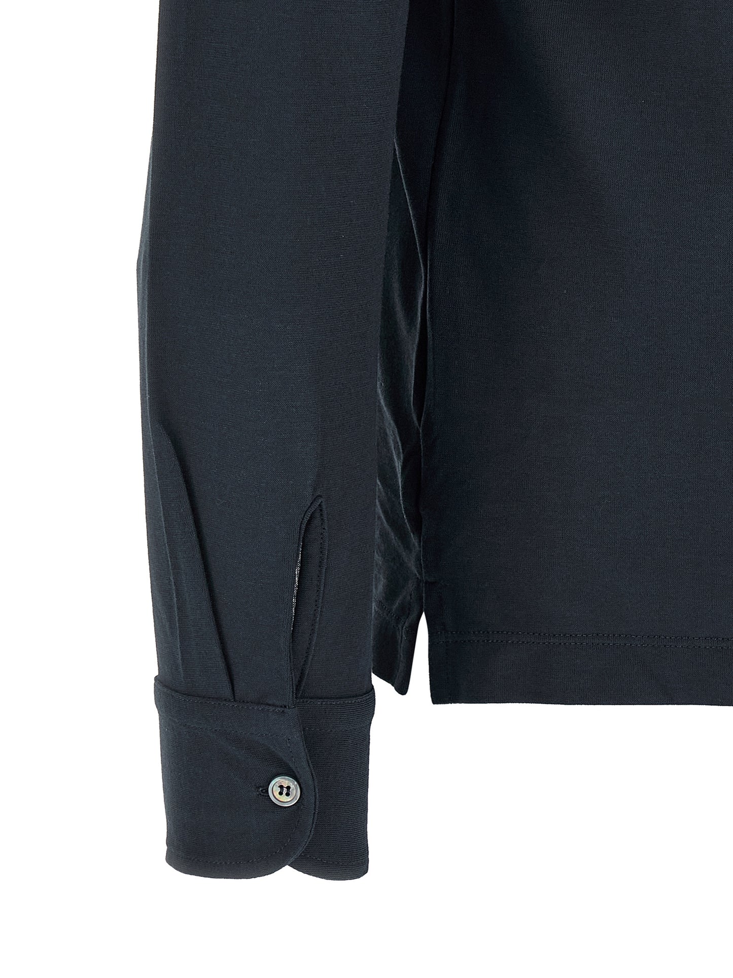 ZANONE Blue Cotton Polo Shirt