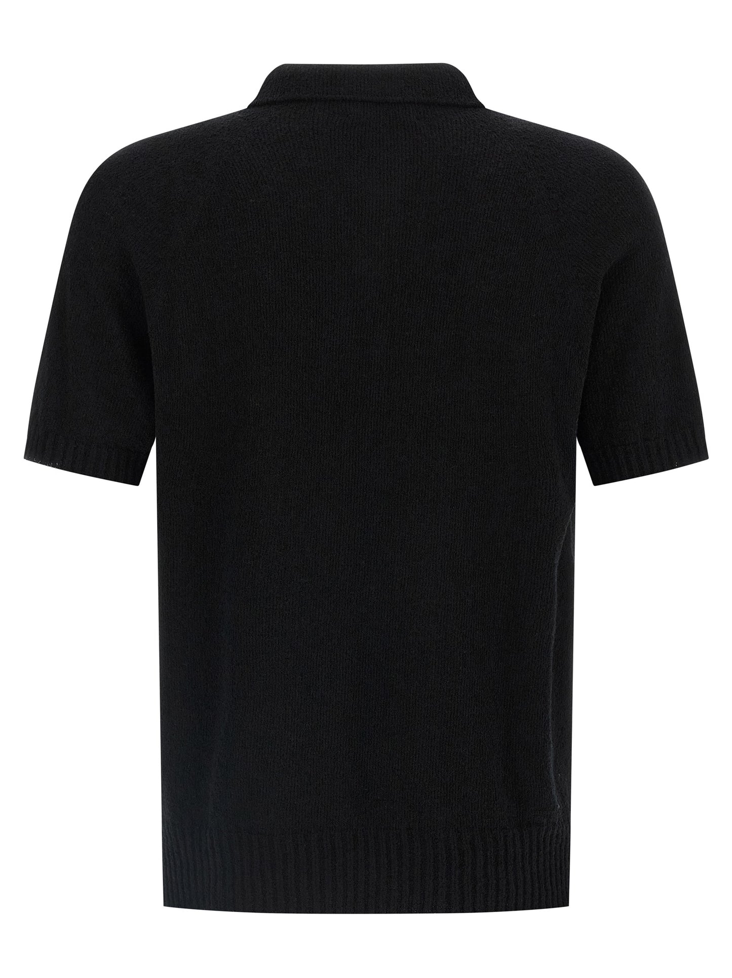 MA'RY'YA Black Cotton Polo Shirt