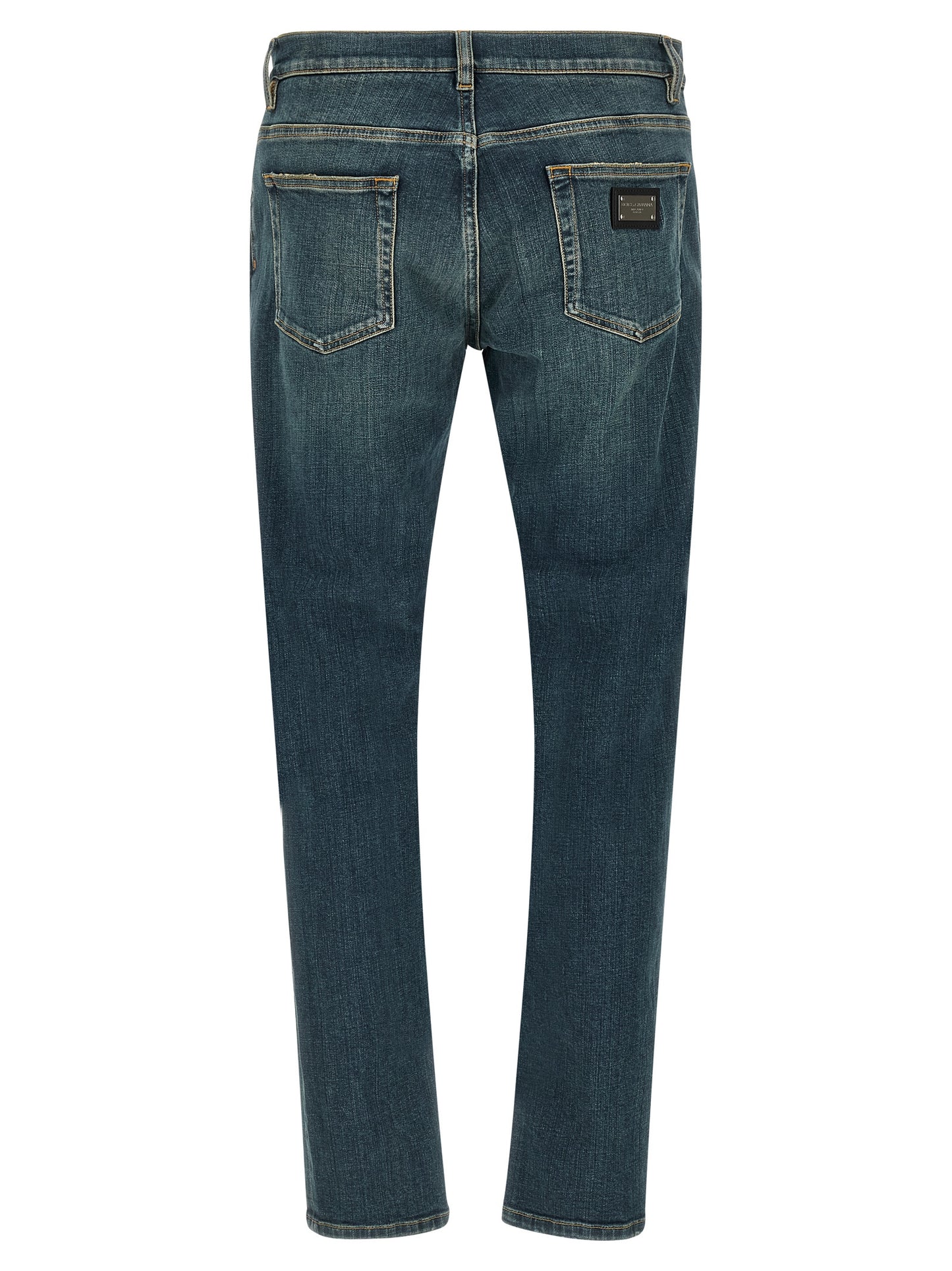 Dolce & Gabbana Blue Cotton Slim Fit Jeans
