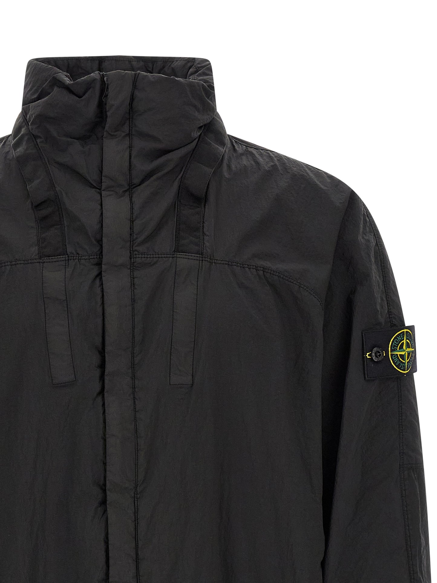 Stone Island Black Polyamide Bomber