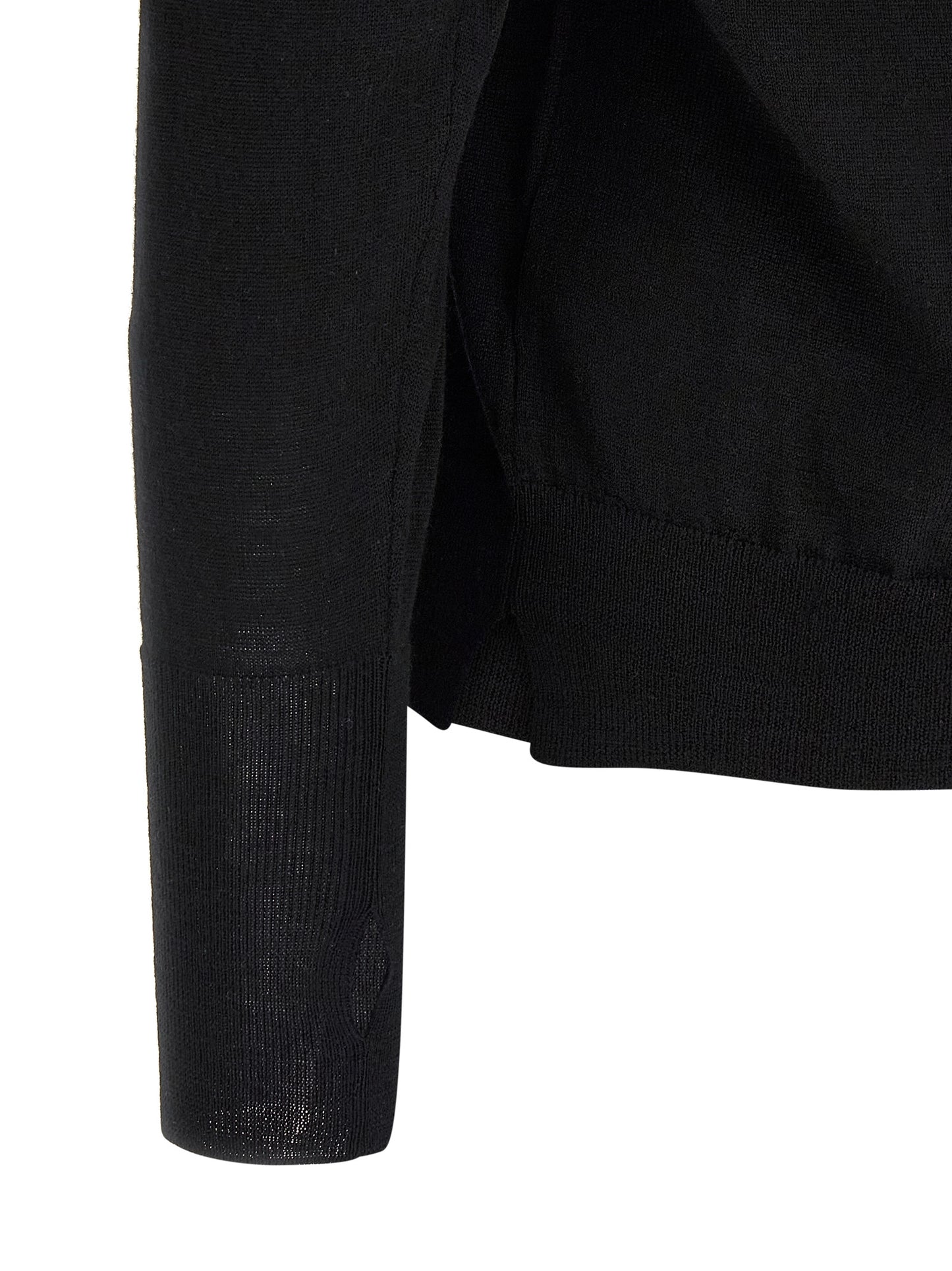 MA'RY'YA Black Virgin Wool Cardigan