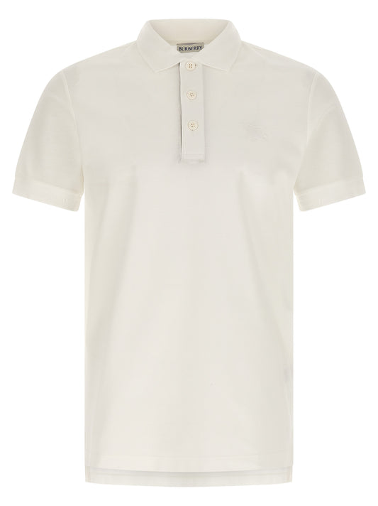 Burberry White Cotton Polo Shirt