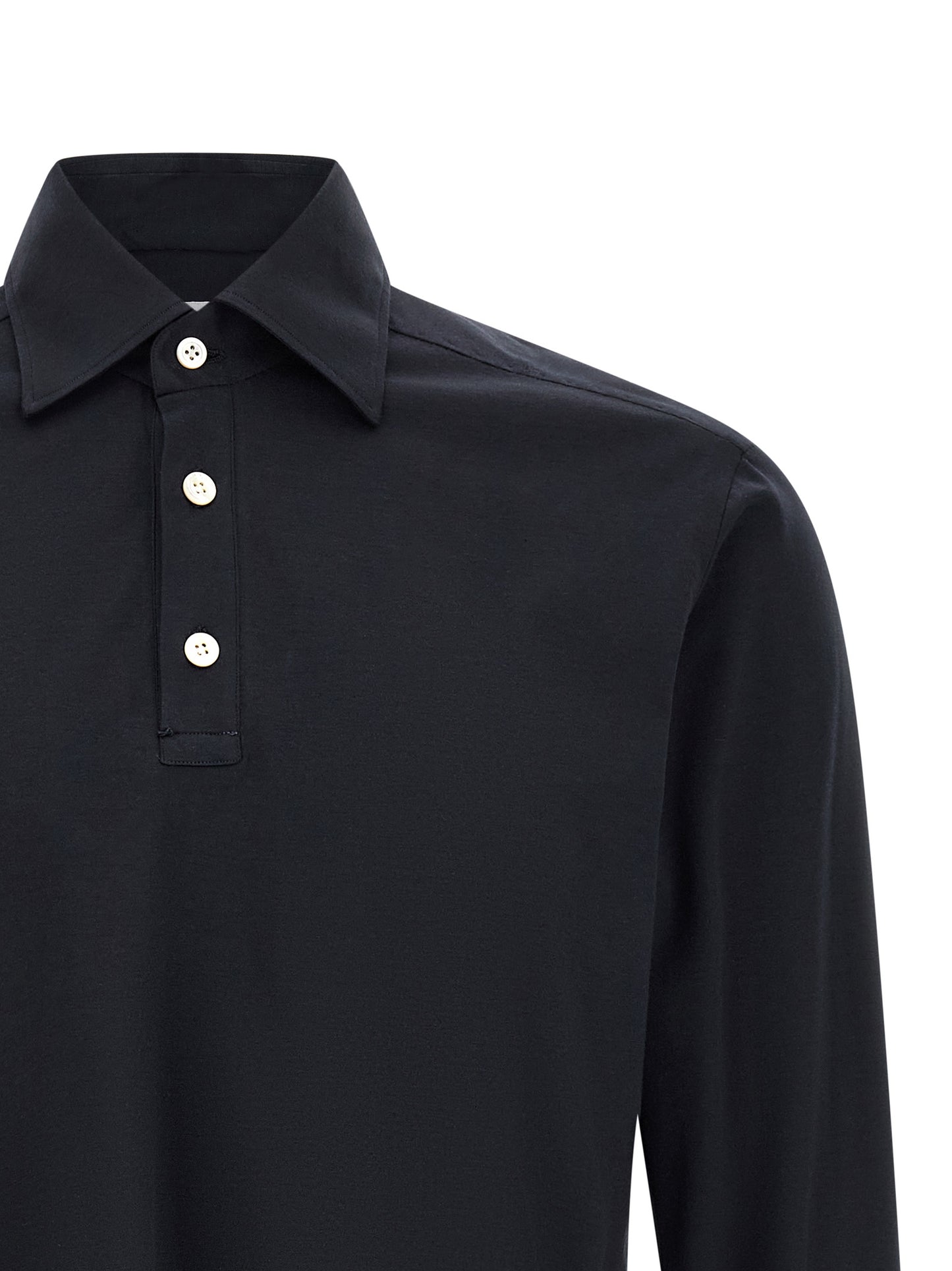 Kiton Blue Cotton Polo Shirt