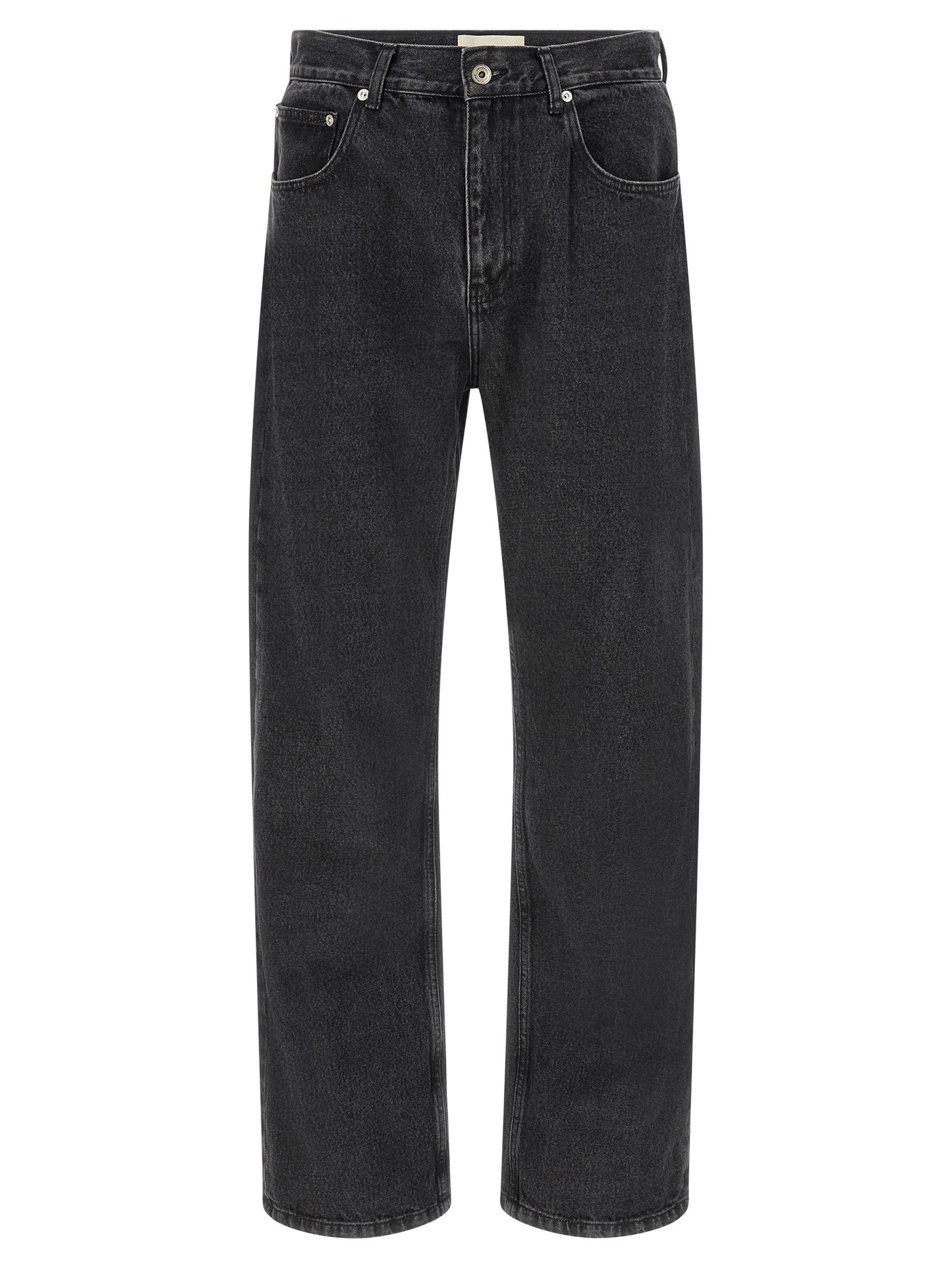 SECOND/LAYER Black Cotton Straight-Leg Jeans