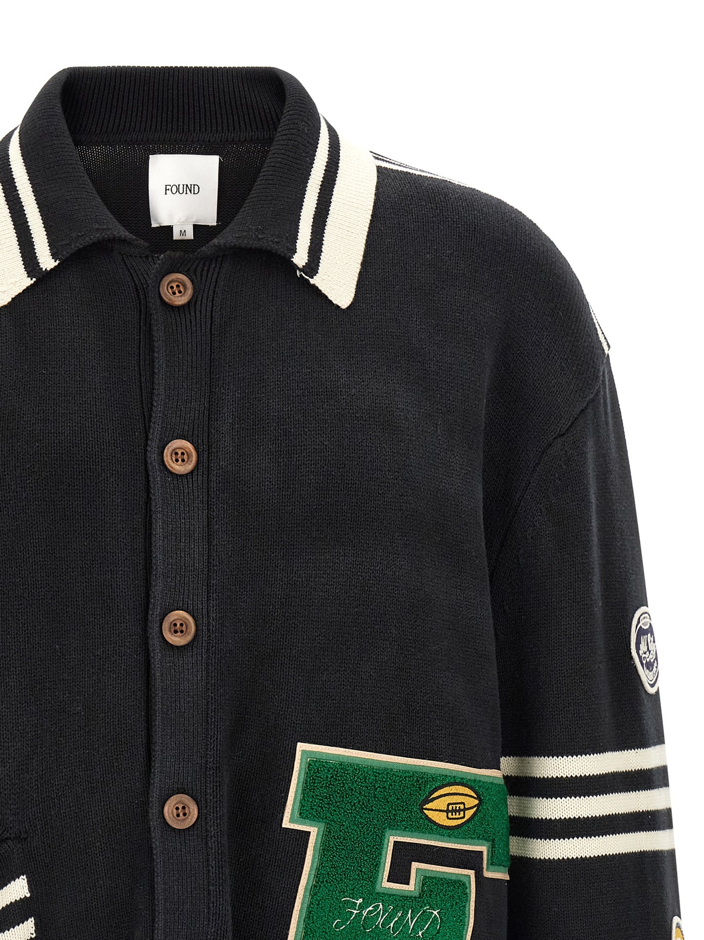 FOUND Black Cotton Cardigan