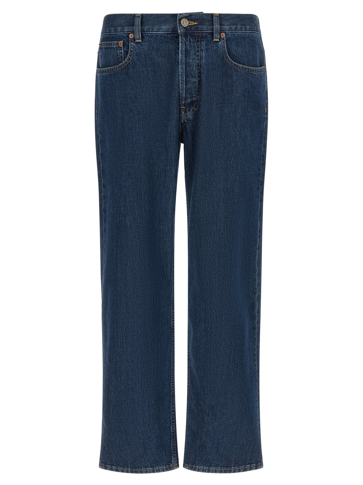 Valentino Garavani Blue Cotton Straight-Leg Jeans
