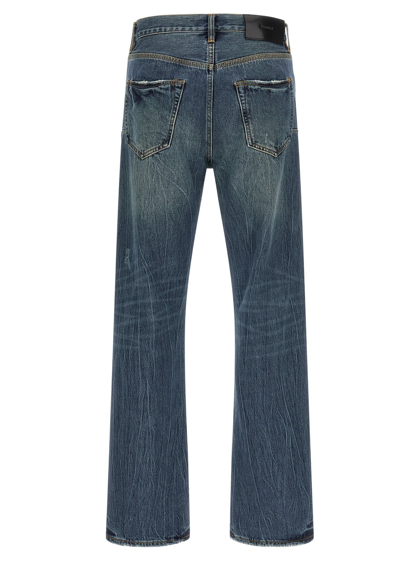 PURPLE Blue Cotton Straight-Leg Jeans