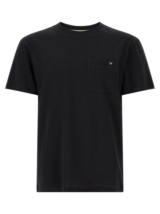 Valentino Garavani Black Cotton T-Shirt