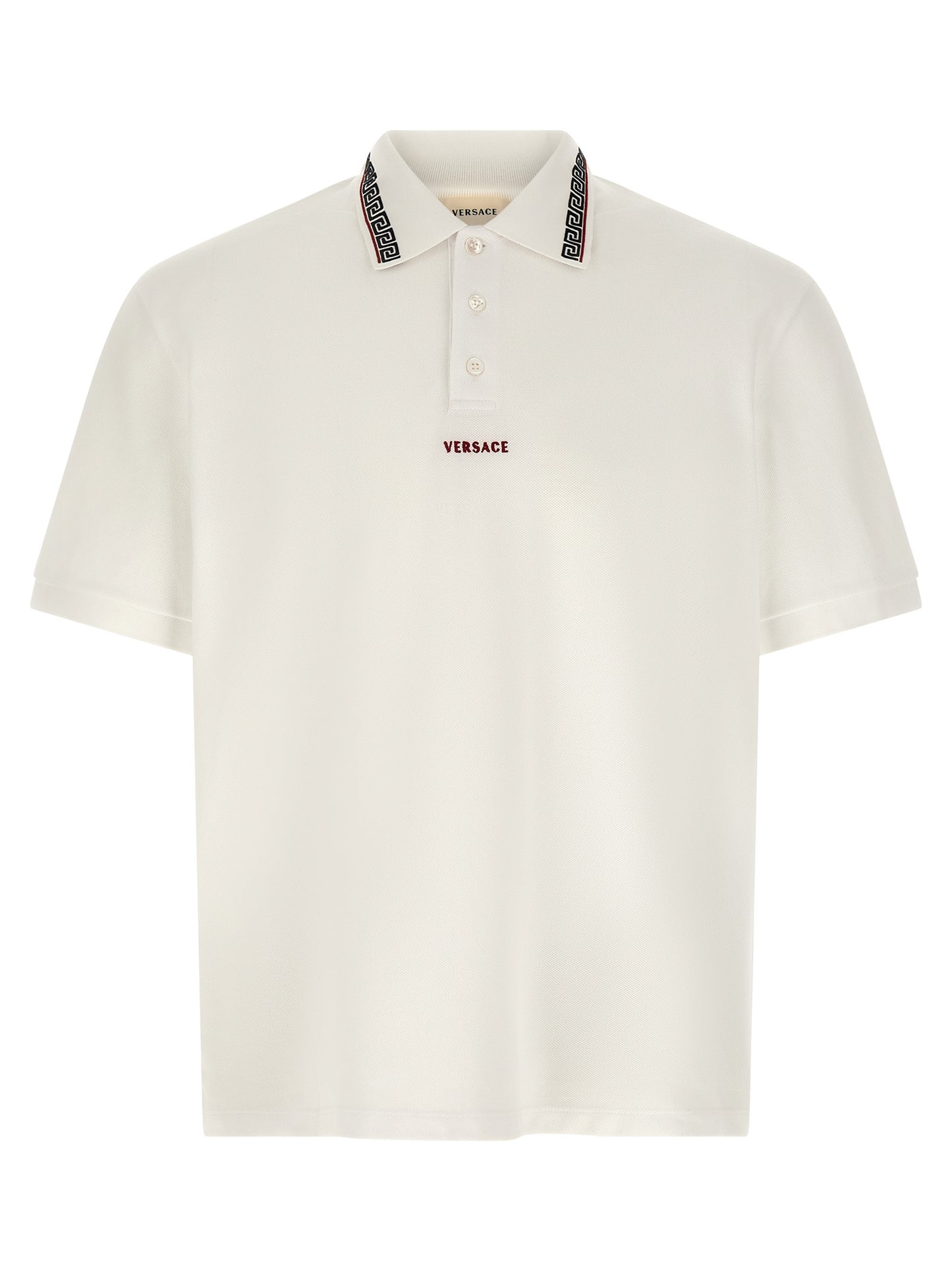 Versace White Cotton Polo Shirt