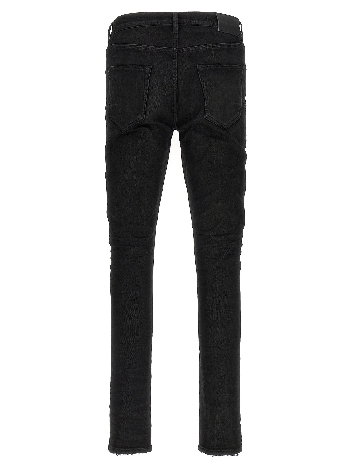 PURPLE Black Cotton Tapered Jeans