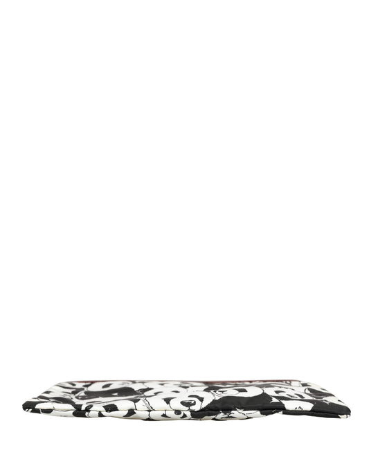 Dolce & Gabbana Schwarz Weiß Panda Print Nylon Clutch Herren Tasche Borse