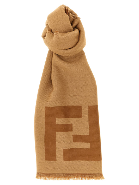 Fendi Foulard aus brauner Schurwolle