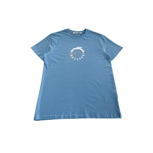 Trussardi Beachwear Hellblaues Baumwoll-Herren-T-Shirt