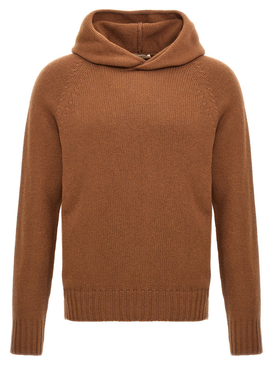MA'RY'YA Brown Wool Cardigan