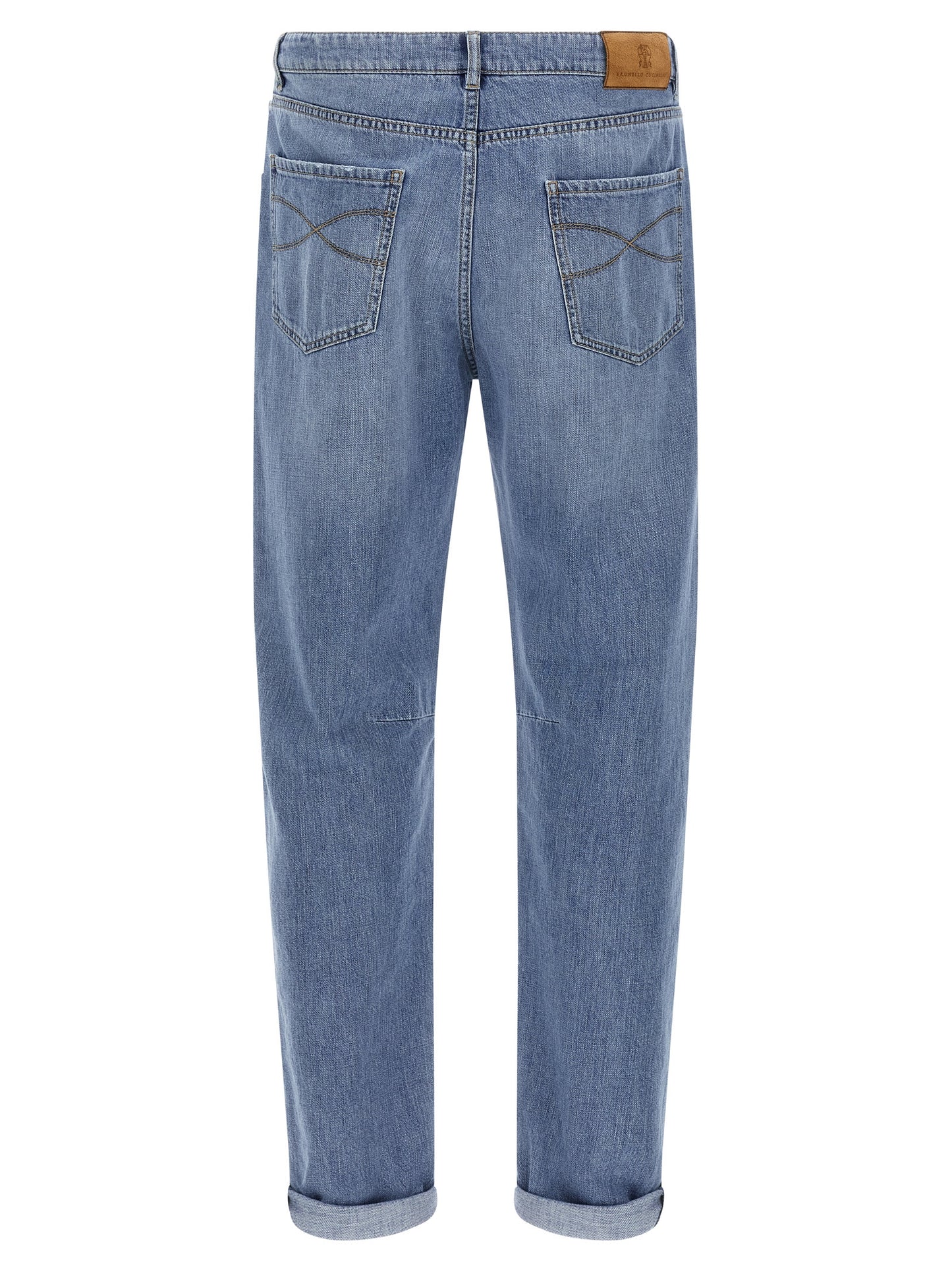 Brunello Cucinelli Blue Cotton Straight-Leg Jeans