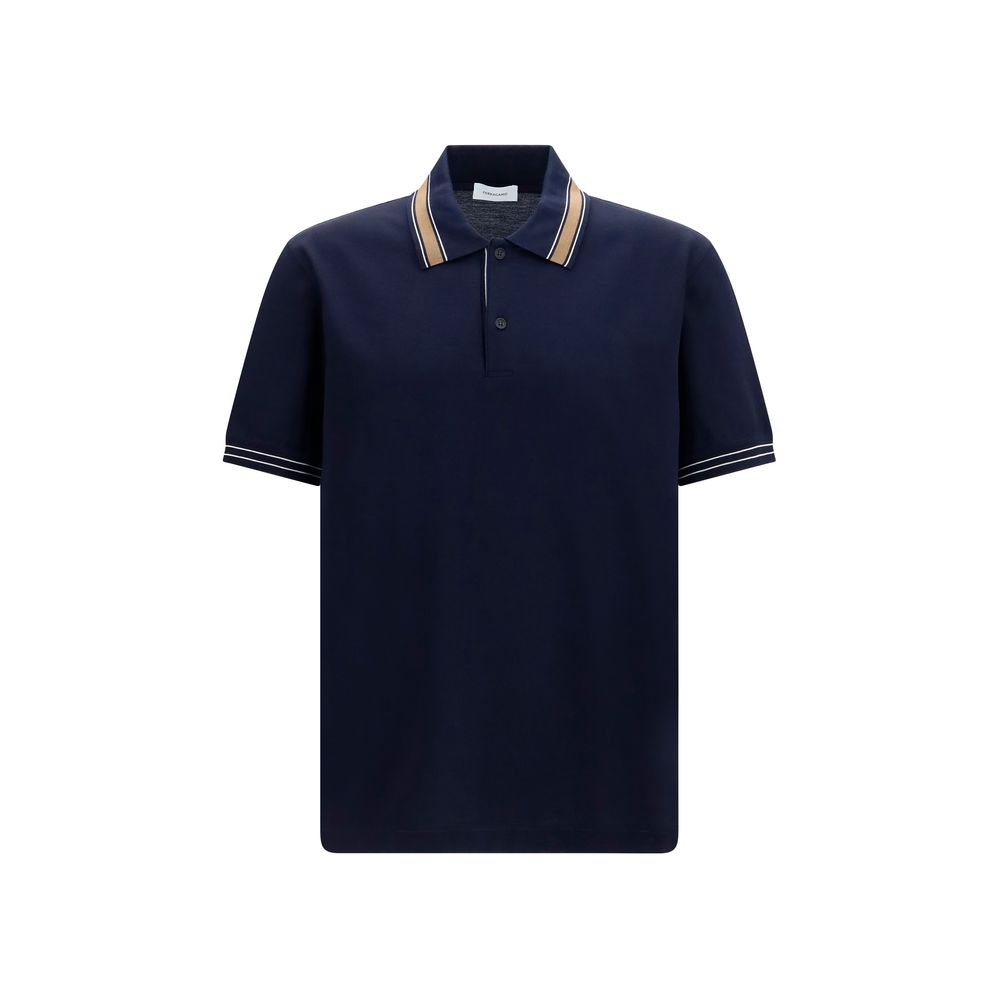 Ferragamo Blue Cotton Polo Shirt