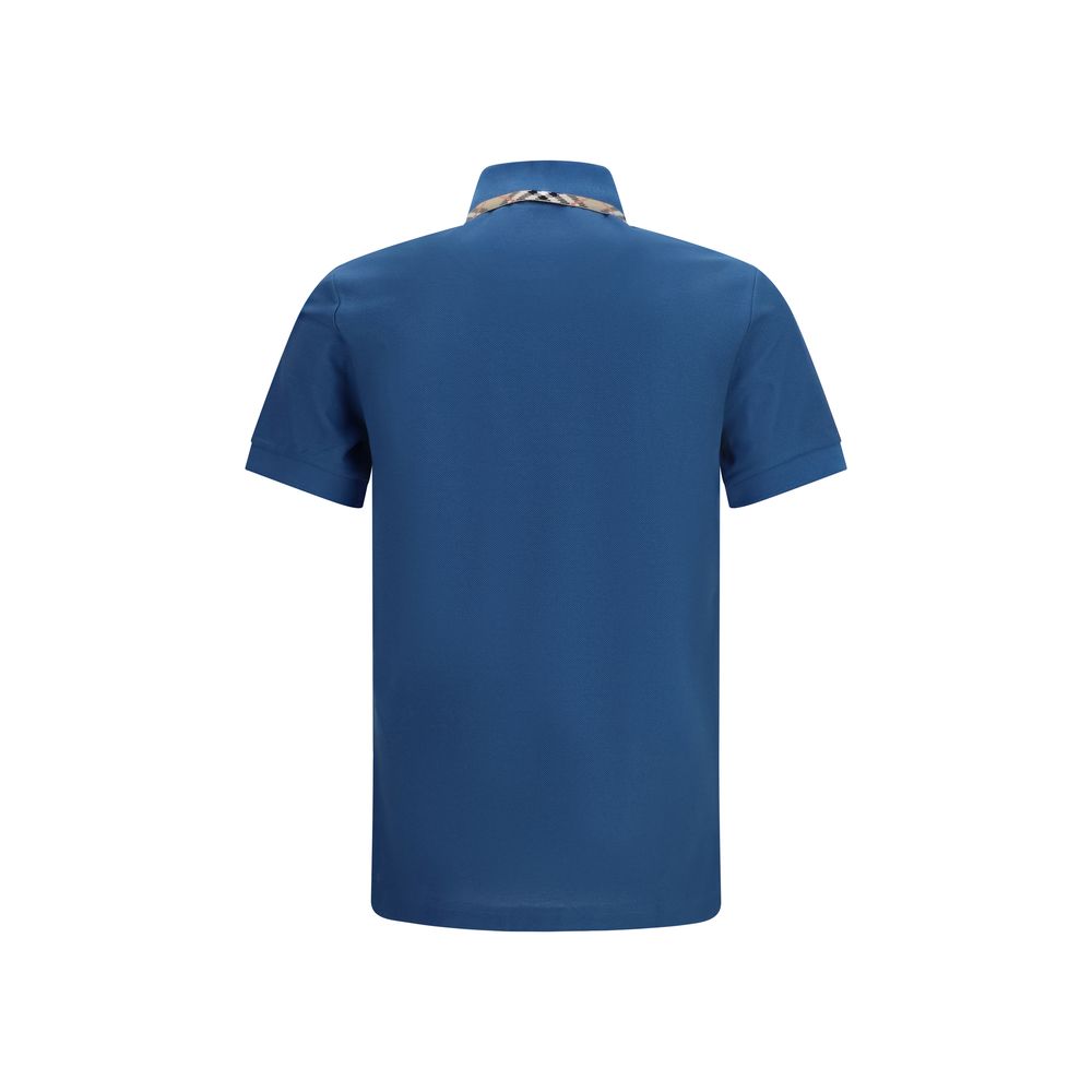Burberry Blue Cotton Polo Shirt
