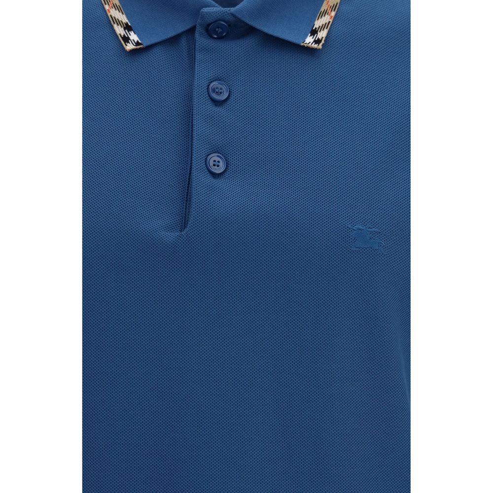 Burberry Blue Cotton Polo Shirt