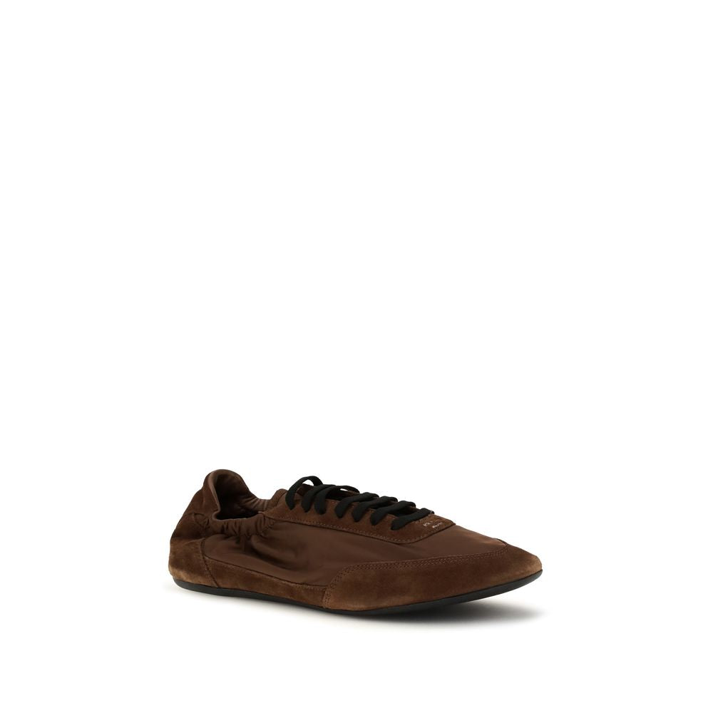 Prada Brown Calf Leather Bos Taurus Athletic Sneakers