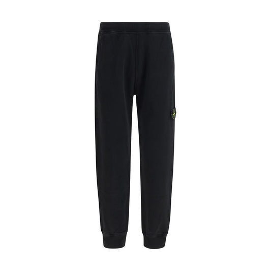 Stone Island Black Cotton Joggers (Workout Pants)