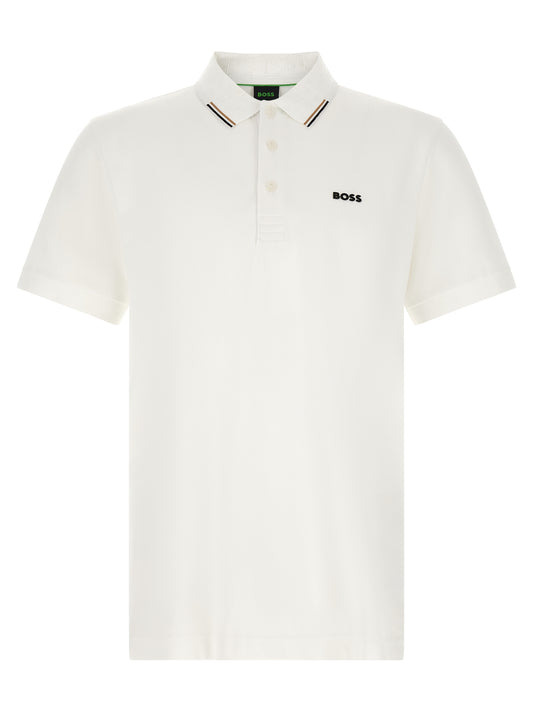 Hugo Boss White Cotton Polo Shirt