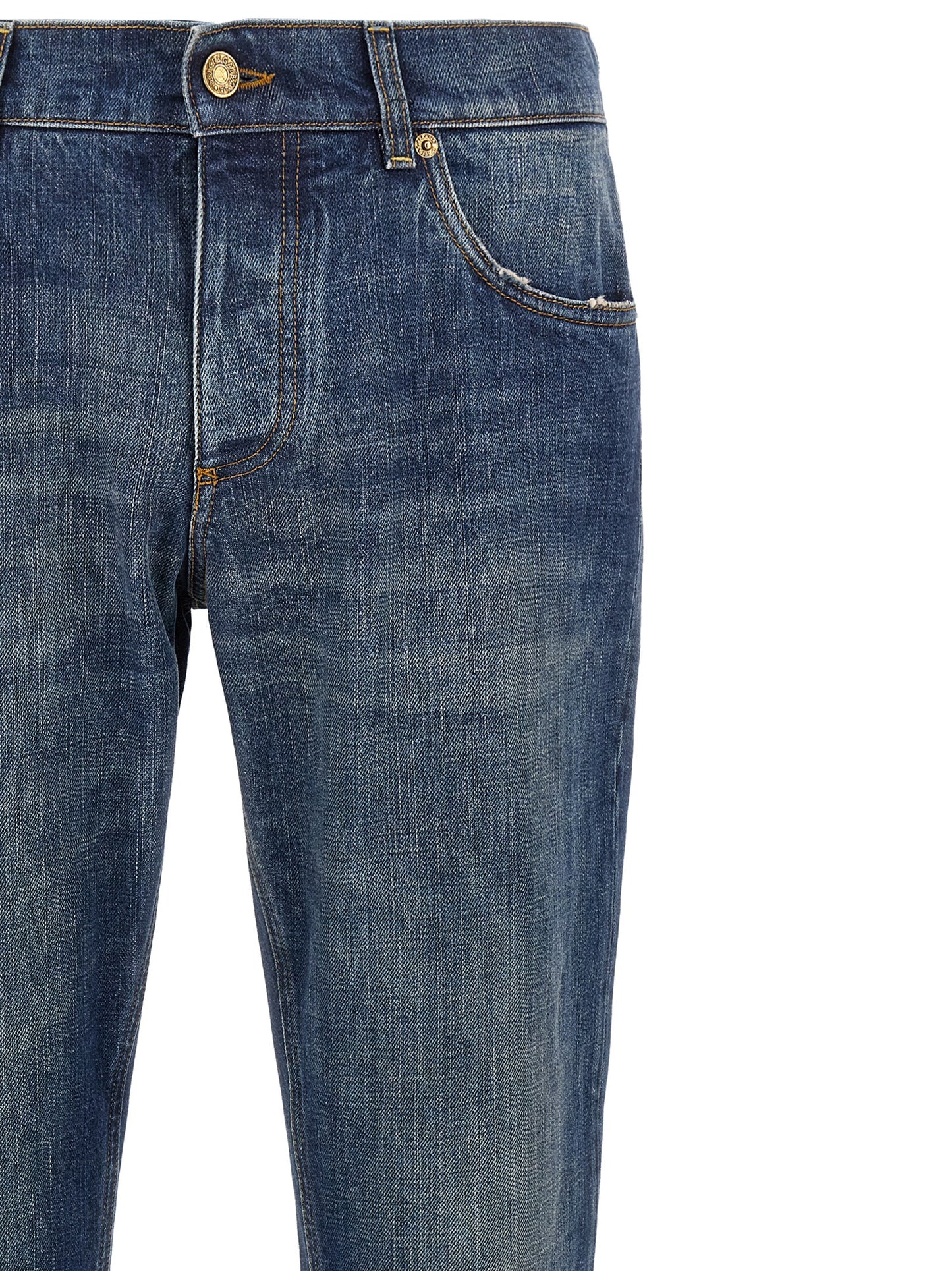 Dolce & Gabbana Blue Cotton Straight-Leg Jeans