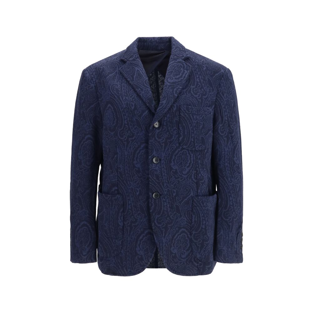 Etro Blue Wool Oves Aries Jacket