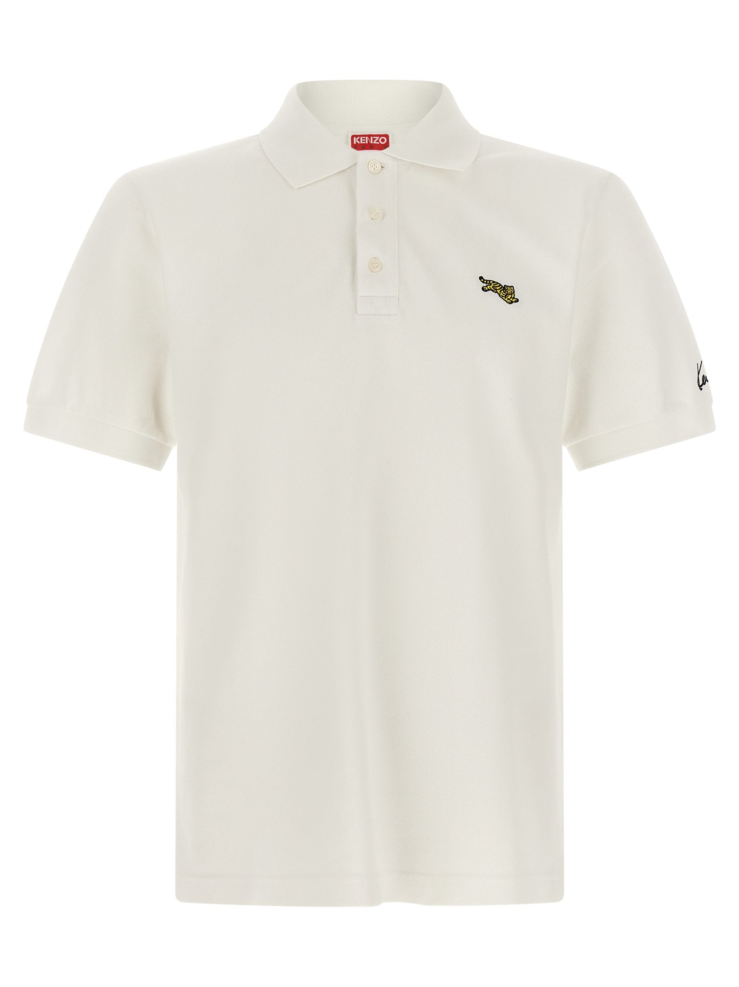 Kenzo White Cotton Polo Shirt
