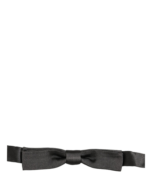 Dolce & Gabbana Men Dark Gray 100% Silk Adjustable Neck Papillon Bow Tie