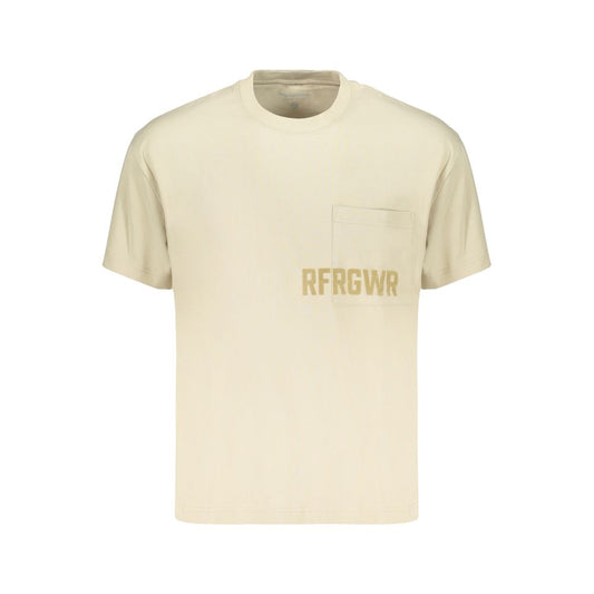 Refrigiwear Beige Cotton Mens T-Shirt