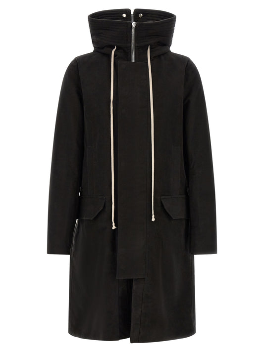 Rick Owens Black Cotton Parka