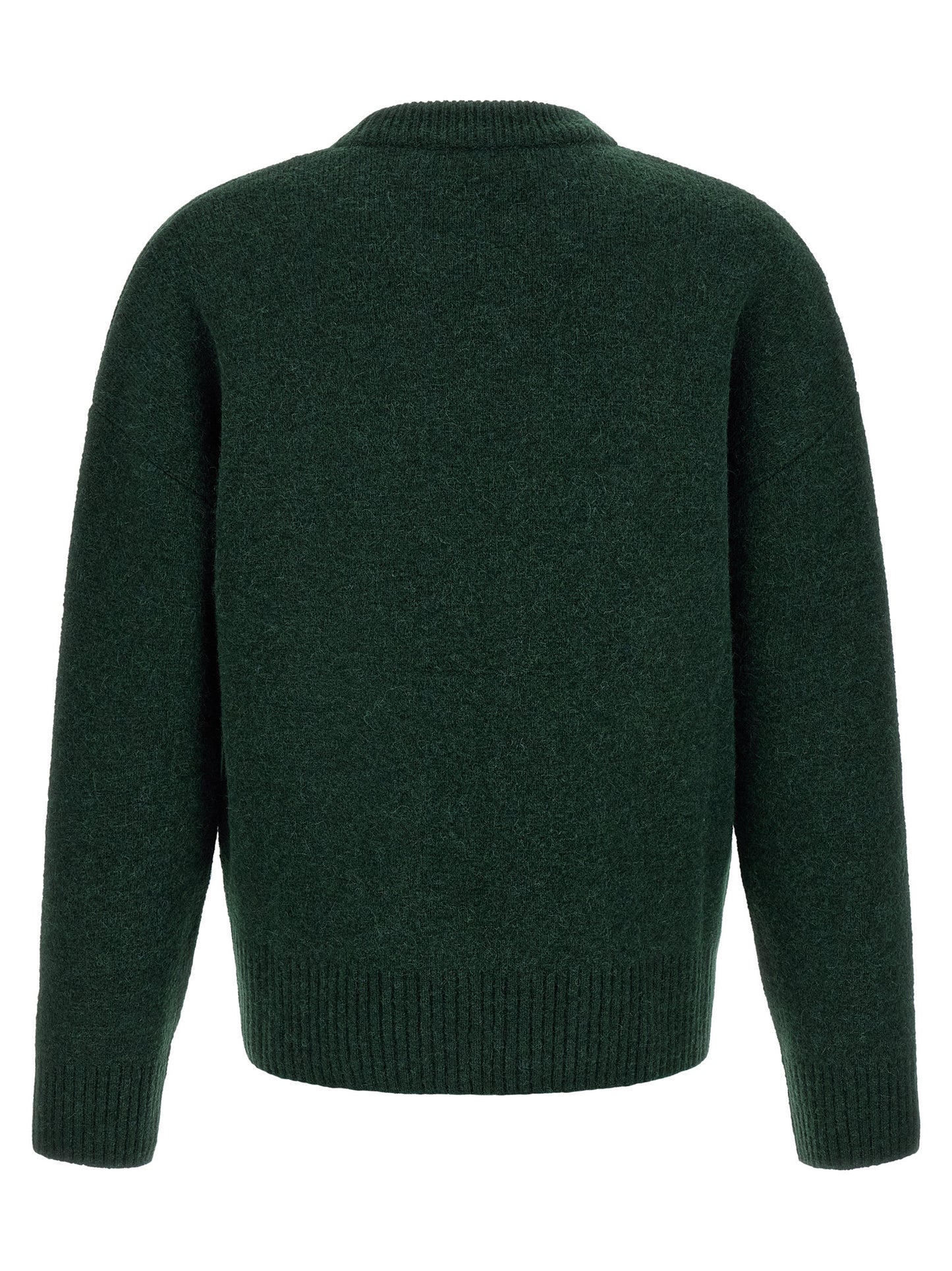 Ami Paris Bicolor Alpaca Leather Cardigan