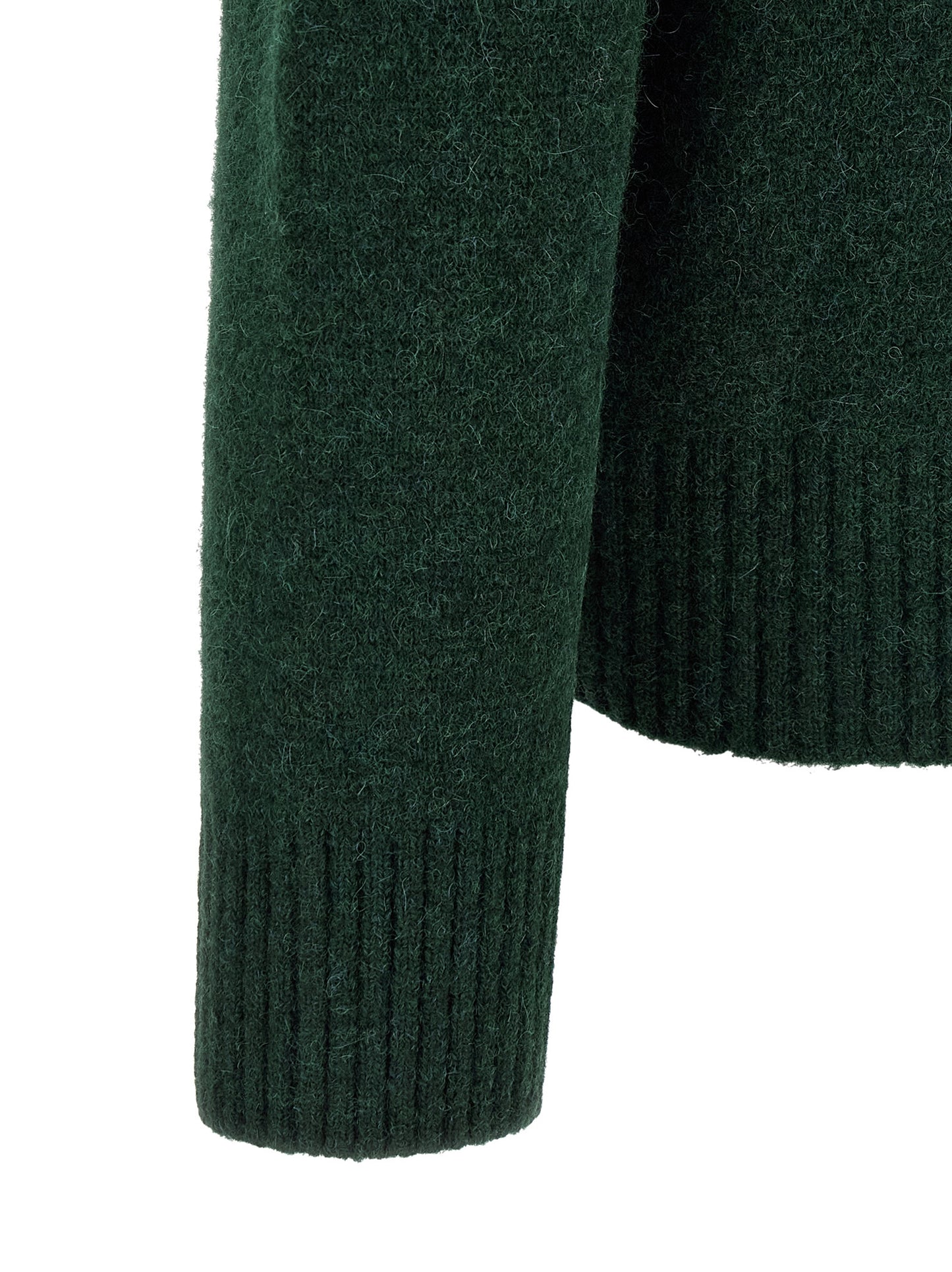 Ami Paris Bicolor Alpaca Leather Cardigan