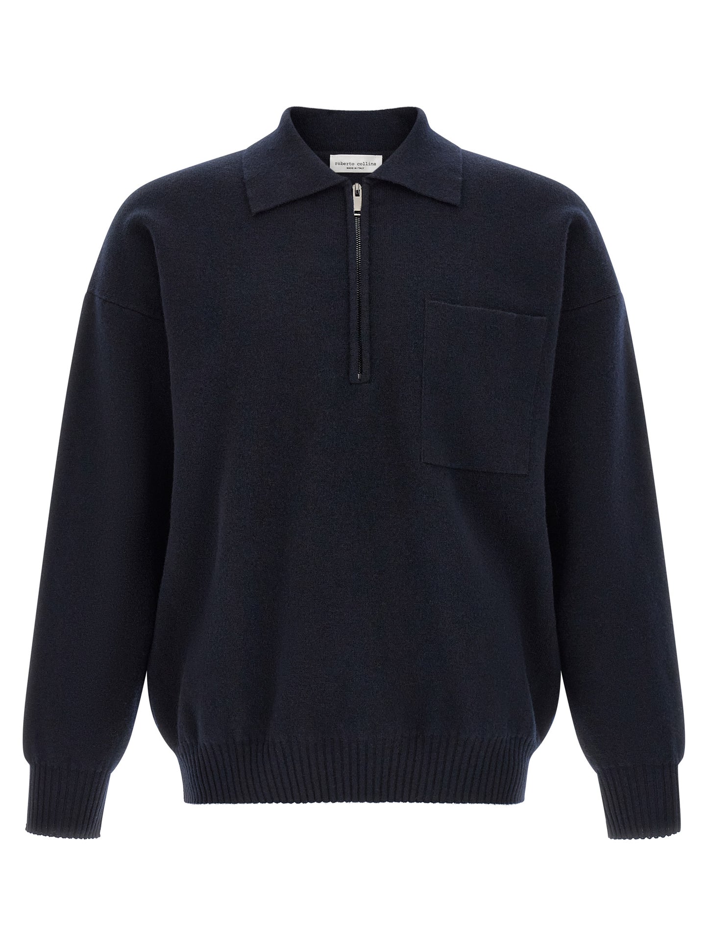 Roberto Collina Blue Merino Wool Polo Shirt