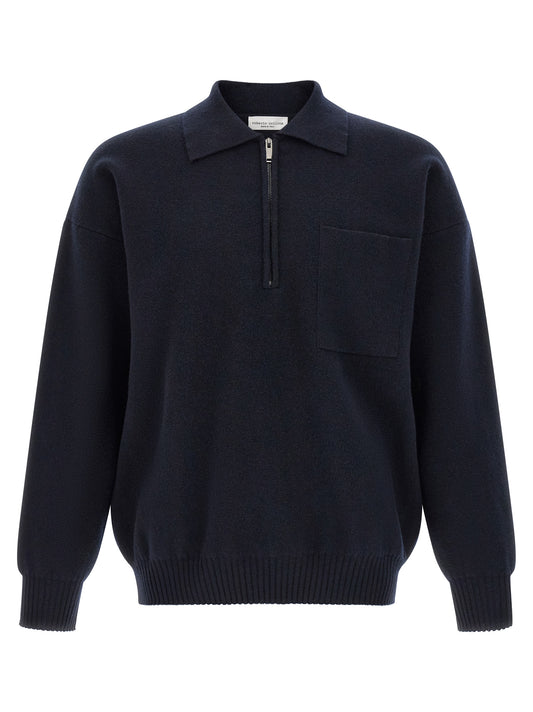 Roberto Collina Blue Merino Wool Polo Shirt