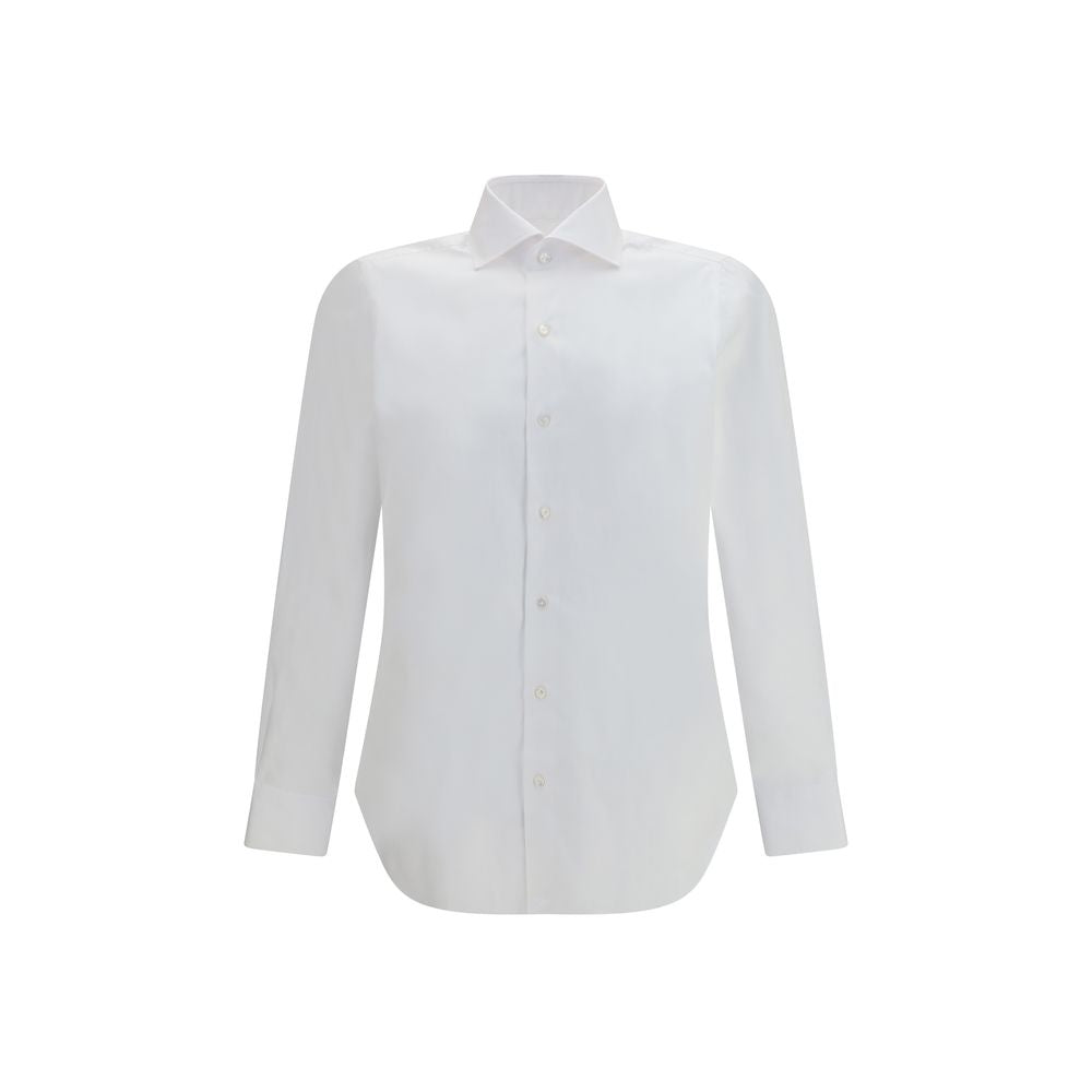 Finamore White Cotton Dress Shirt