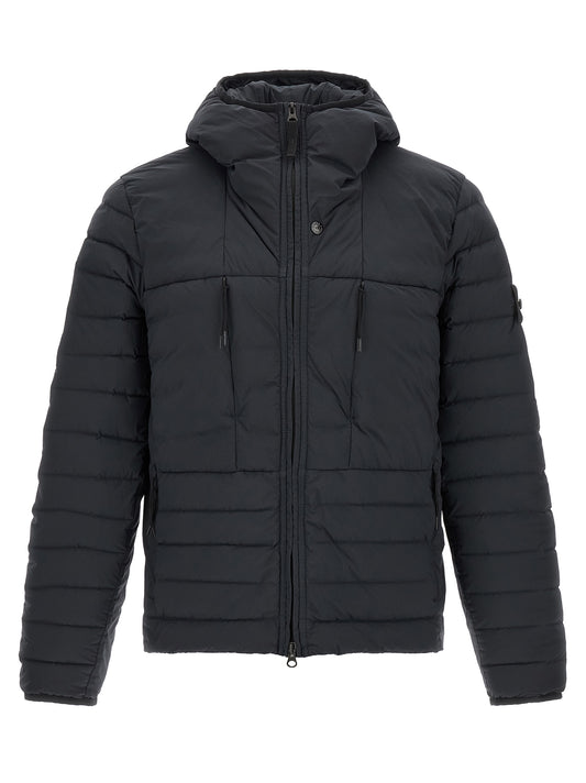 Stone Island Blue Polyamide Full-Length Jacket