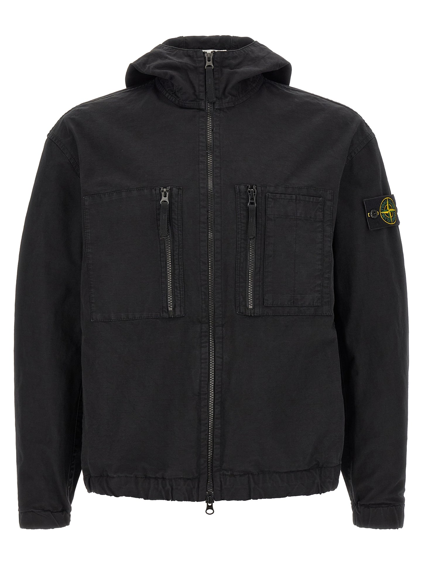 Stone Island Black Cotton Shell Jacket