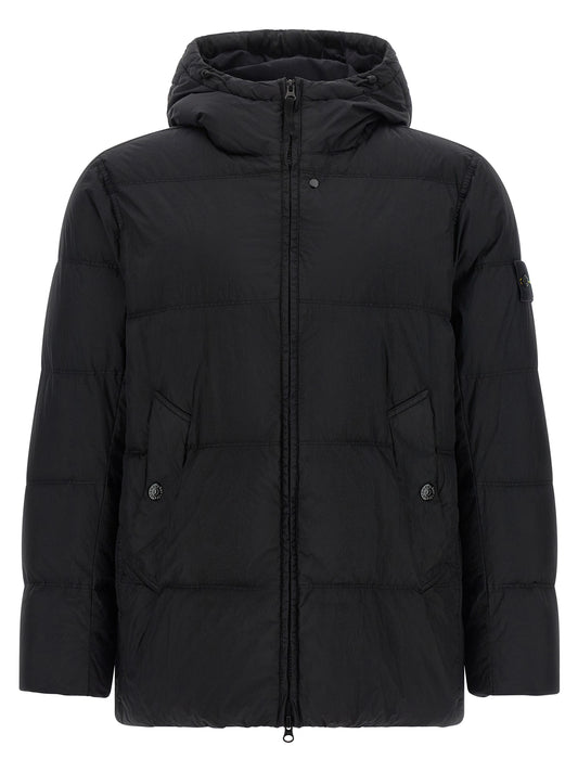 Stone Island Black Polyamide Full-Length Jacket