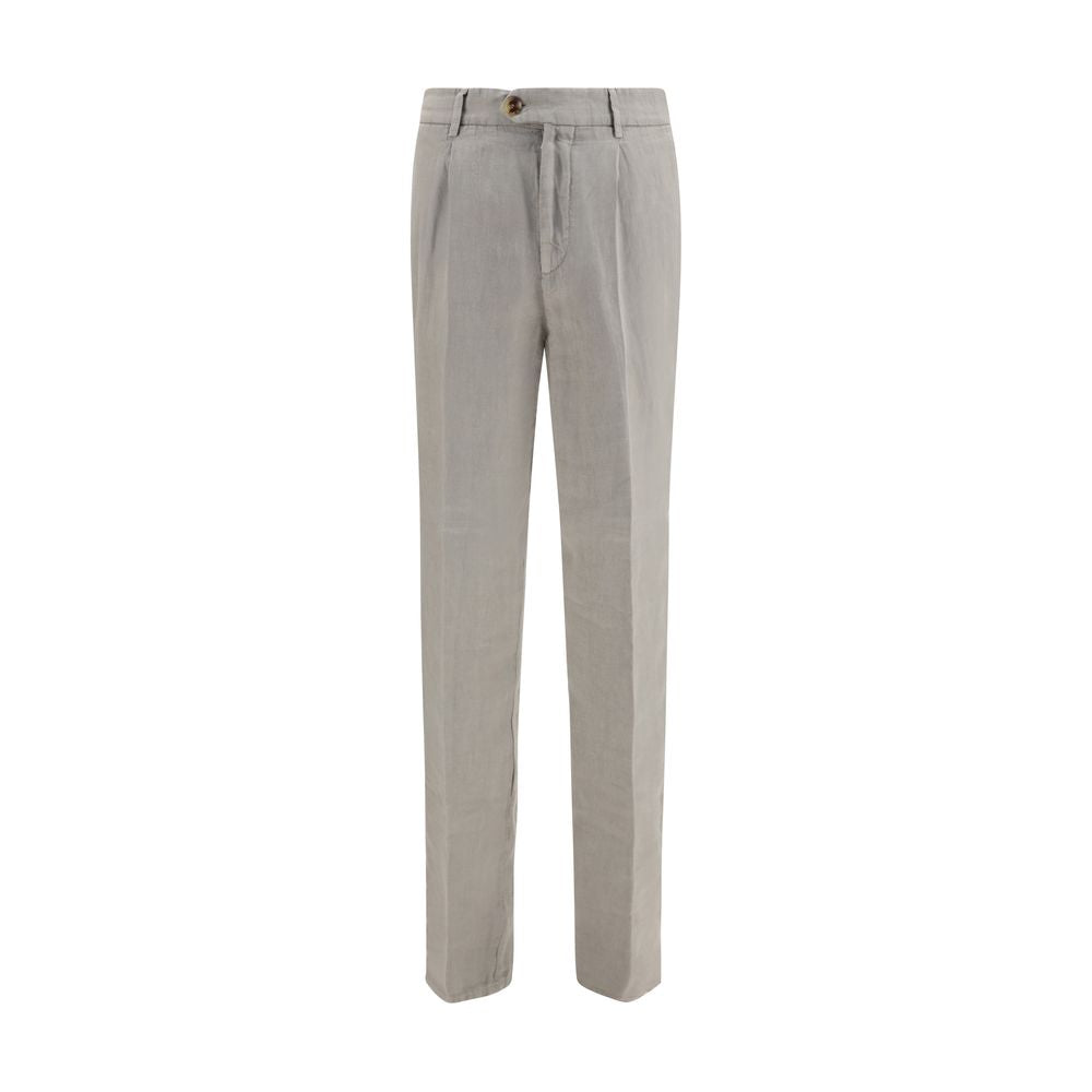 Brunello Cucinelli Gray Linen Casual Pants
