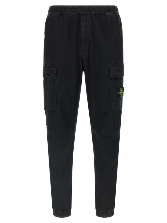 Stone Island Black Cotton Cargo Pants